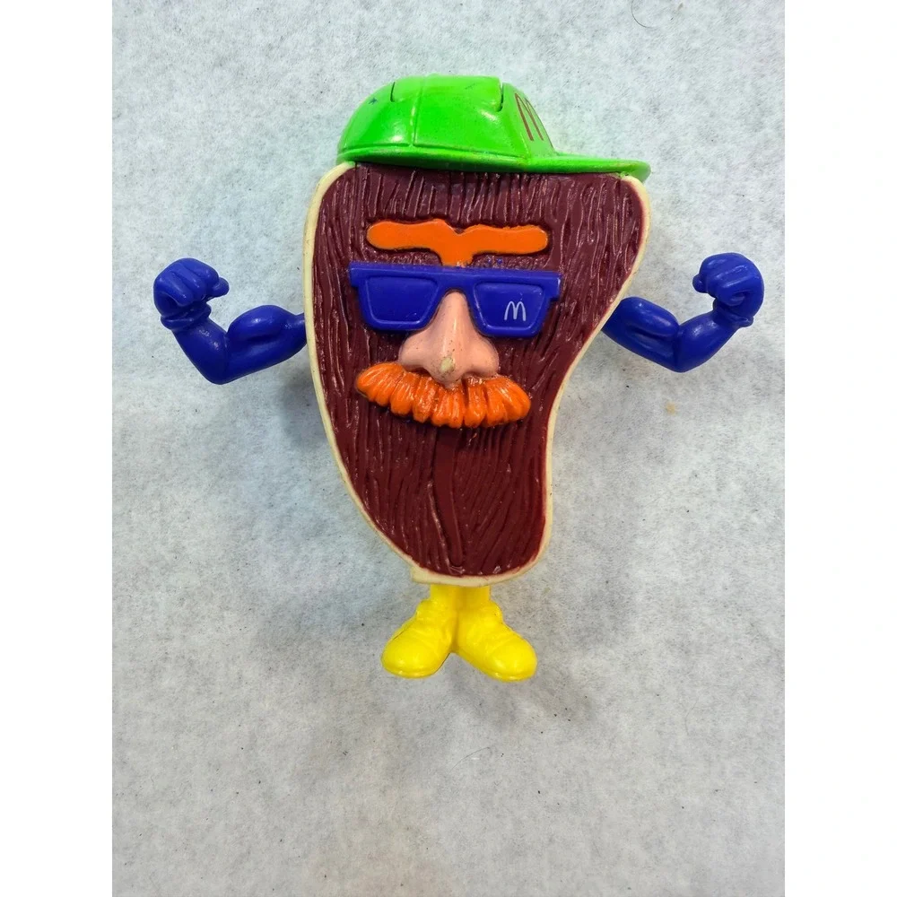 Vintage 1993 McDonald Happy Meal Steak Transformer Robot Changeable Toy Green Ha